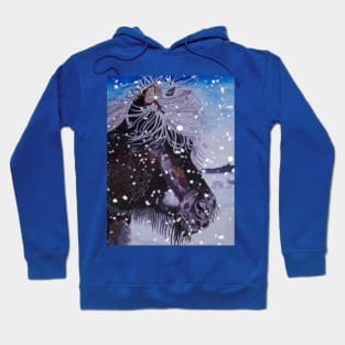 Icelandic Horse in Snowstorm Hoodie